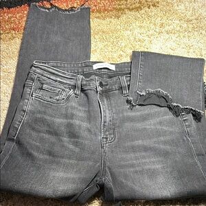 Flying Monkey Black Distressed Ankle Cropped Jeans Women 30 Never worn! NWOT